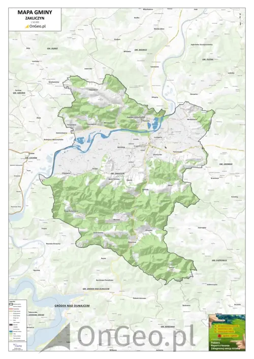 Mapa gminy Zakliczyn